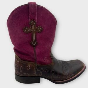 Ariat Womens 10011892 Suede Square Toe‎ Western Hobo Boho Boots shoes sz 5 Nice